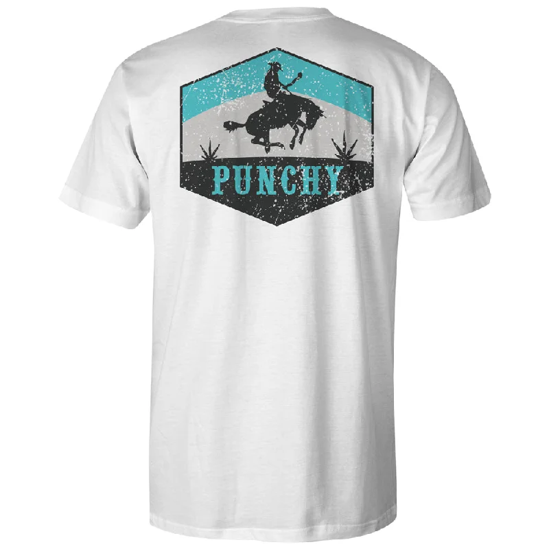 "Ranchero" White w/Turquoise/Black Logo T-shirt