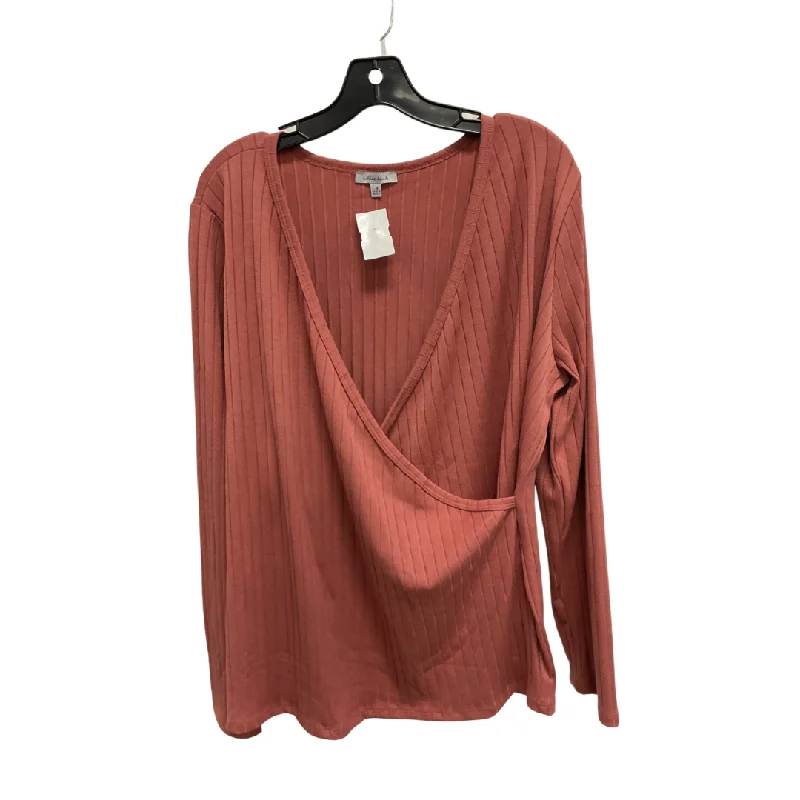 Top Long Sleeve By White Birch In Pink, Size: 2x