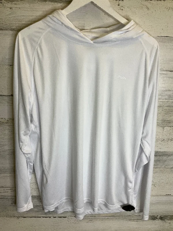 Athletic Top Long Sleeve Hoodie By Clothes Mentor In White, Size: 1x