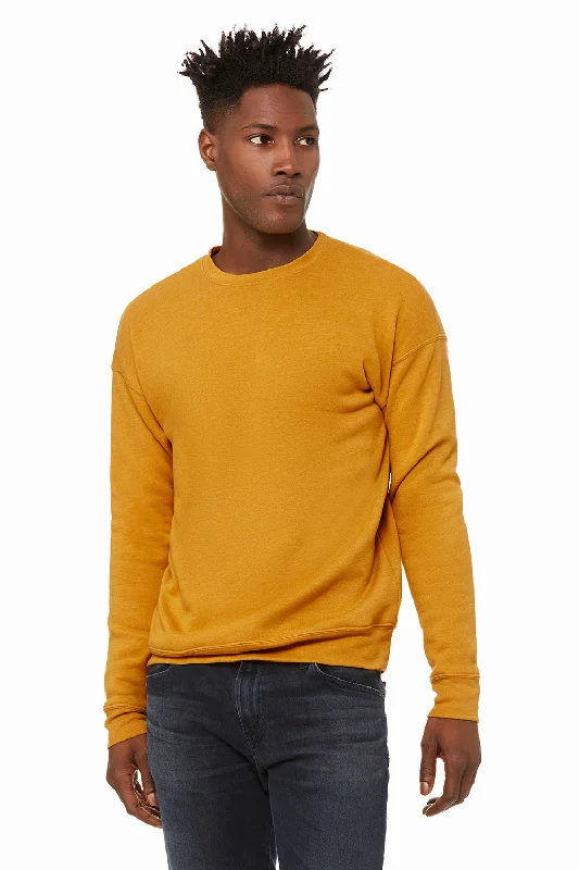 Bella + Canvas Mens Fleece Crewneck Sweatshirt - Heather Mustard Yellow