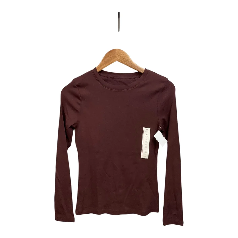 Top Long Sleeve By A New Day In Maroon, Size: Xs