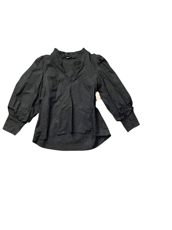 Top Long Sleeve Basic By Zara In Black, Size: M