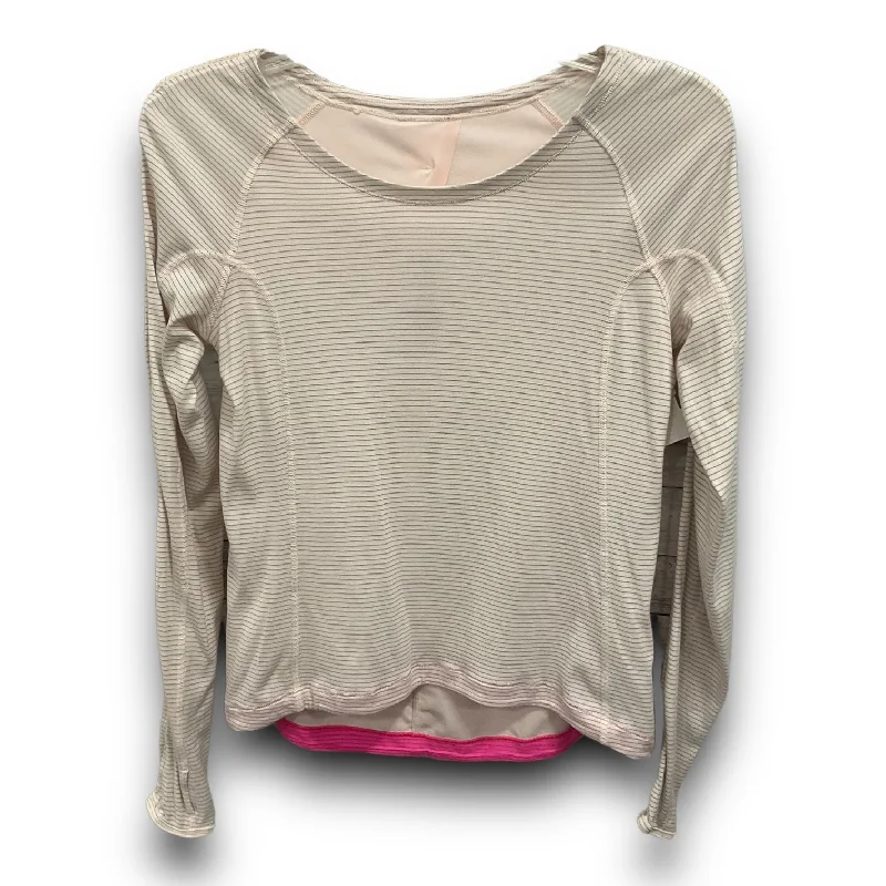 Athletic Top Long Sleeve Collar By Lululemon In Pink, Size: Xs