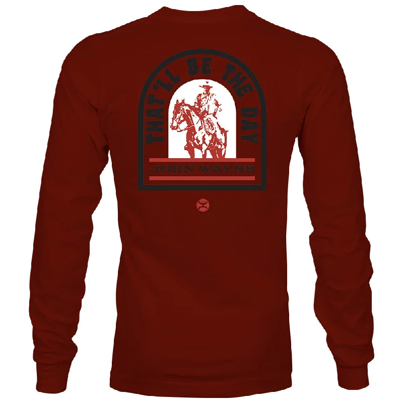 "John Wayne" Long Sleeve T-shirt Crimson