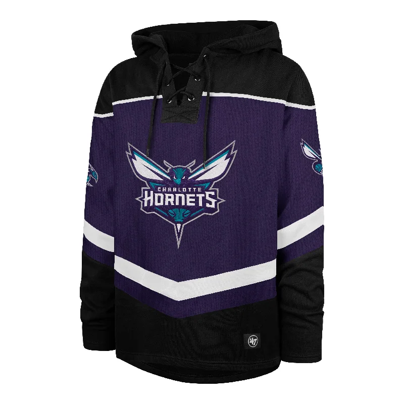 CHARLOTTE HORNETS TRI SATIN '47 LAYUP LACER HOOD