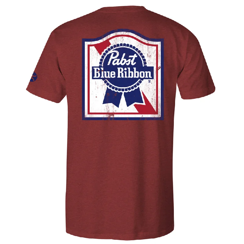 "Pabst Blue Ribbon" Crimson w/Blue T-shirt