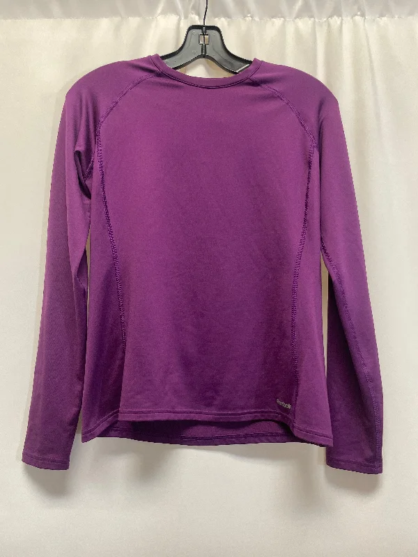 Athletic Top Long Sleeve Crewneck By Reebok In Purple, Size: M