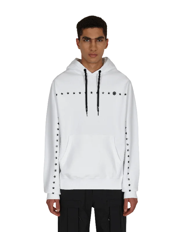 7 Moncler FRGMT Hiroshi Fujiwara Printed Stars Hooded Sweatshirt White