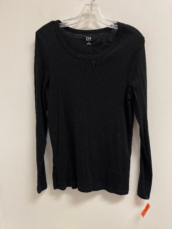Bottom And Versatile Top Long Sleeve By Gap In Black, Size: L