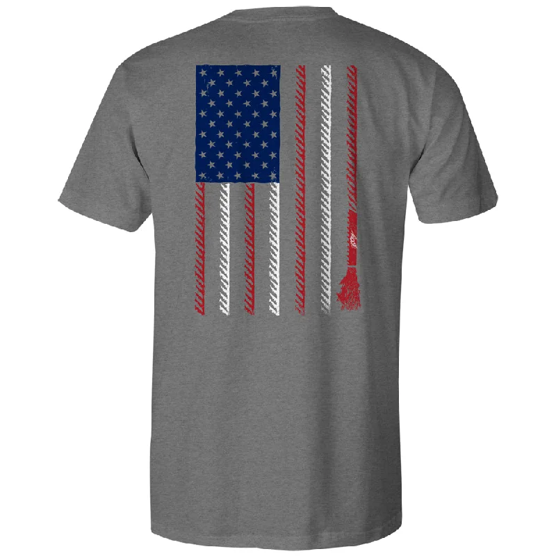 "Liberty Roper" Grey w/ Flag Pocket T-Shirt