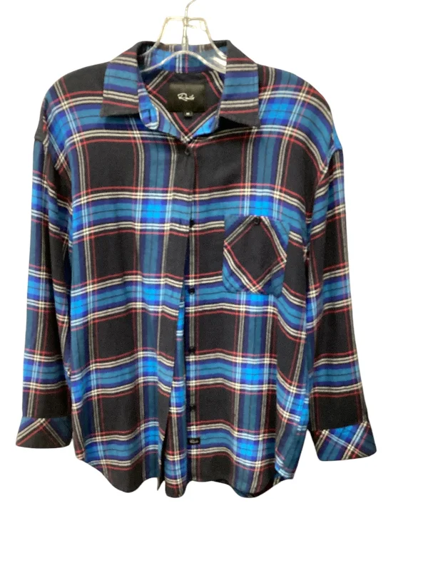 Top Long Sleeve By Rails In Plaid Pattern, Size: Xs