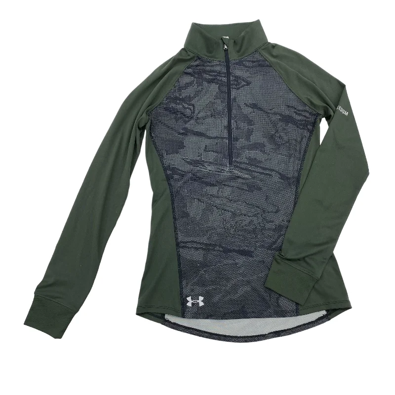 GREEN ATHLETIC TOP LS COLLAR by UNDER ARMOUR Size:XS