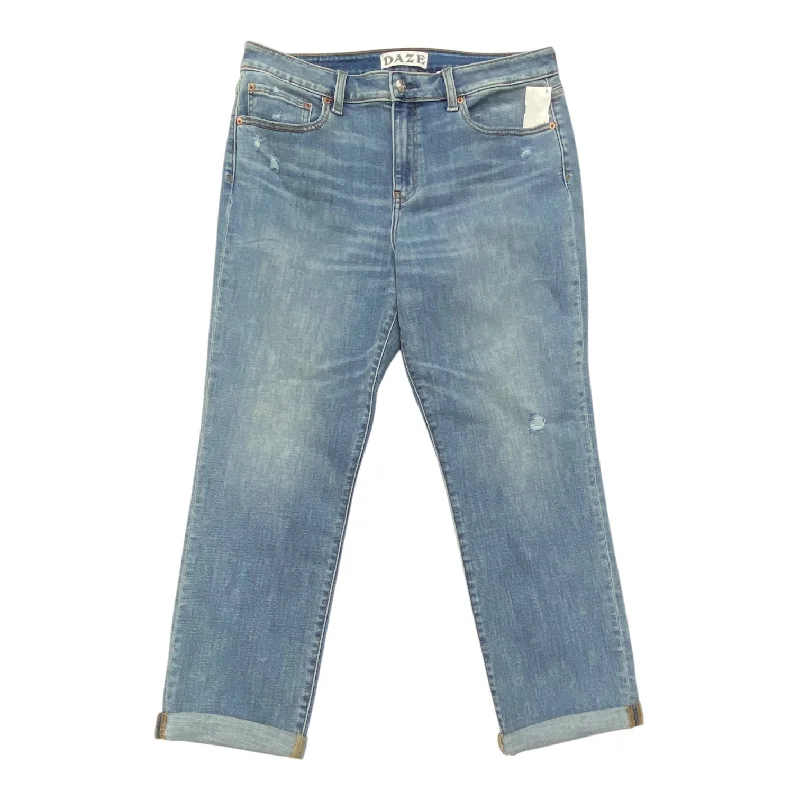 Jeans Straight By Daze In Blue Denim, Size:14