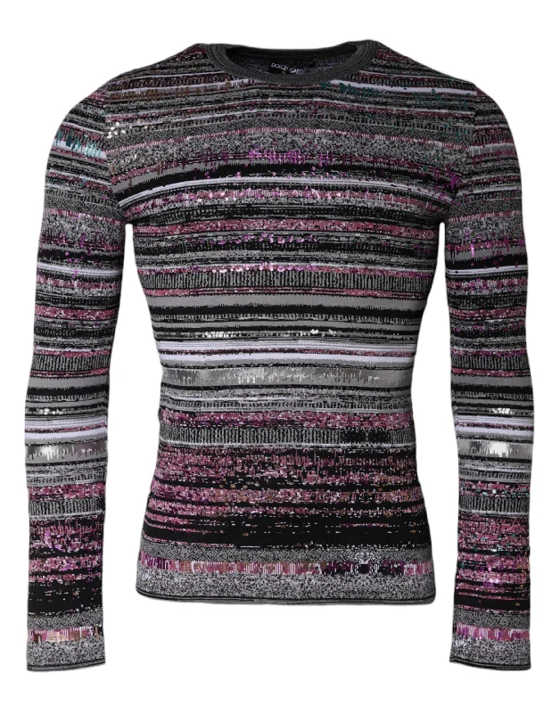 Dolce & Gabbana multi Stripes Crew Neck Pullover Men's Sweater