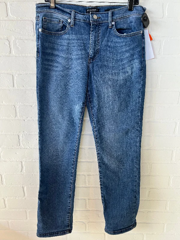 Jeans Straight By Banana Republic In Blue Denim, Size: 12