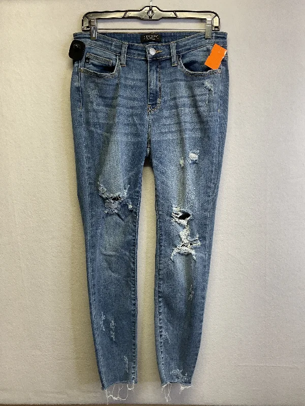 Jeans Skinny By Judy Blue In Blue Denim, Size:10