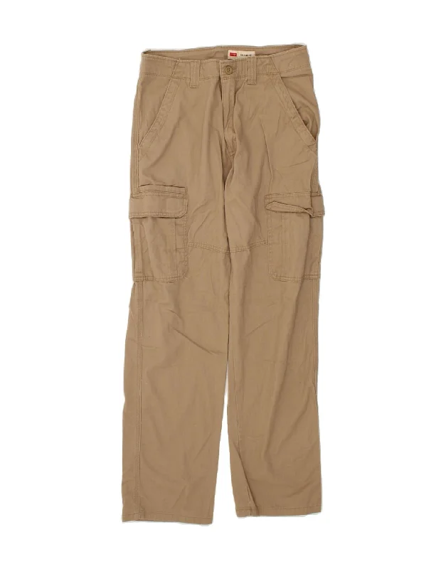 Cozy Essentials WRANGLER Mens Relaxed Fit Cargo Trousers W30 L32 Beige Cotton