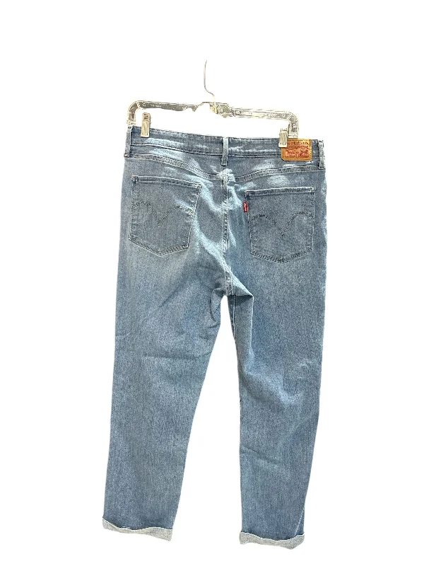 Jeans Cropped By Levis Capital E In Blue Denim, Size: 12