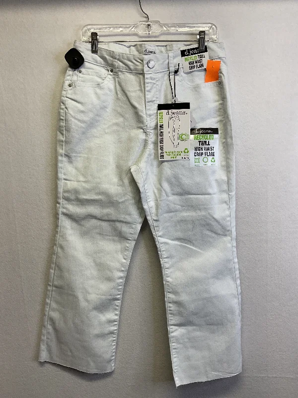 Jeans Cropped By D Jeans In White Denim, Size:12